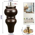thumbnail image 2 of Wood Furniture Legs 8 inch Sofa Legs Pack of 4,Round Couch Legs Espresso Mid Century Chair feet Replacement,Sofa Replacement Parts, 2 of 5