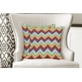thumbnail image 4 of Ambesonne Colorful Throw Pillow Cover 2 Pack, Zigzag Sharp Vibrant, 18", Multicolor, 4 of 6