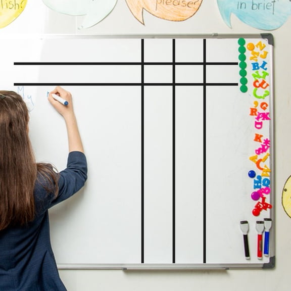 Yardwe 10Pcs Black Dry Erase Board Tape Easy Apply Adhesive Tape for Charts and Grid Lines