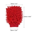 thumbnail image 2 of Uxcell Double-Sided Microfiber Soft Chenille Dusting Wash Mitten, Rose Red 2 Pack, 2 of 5