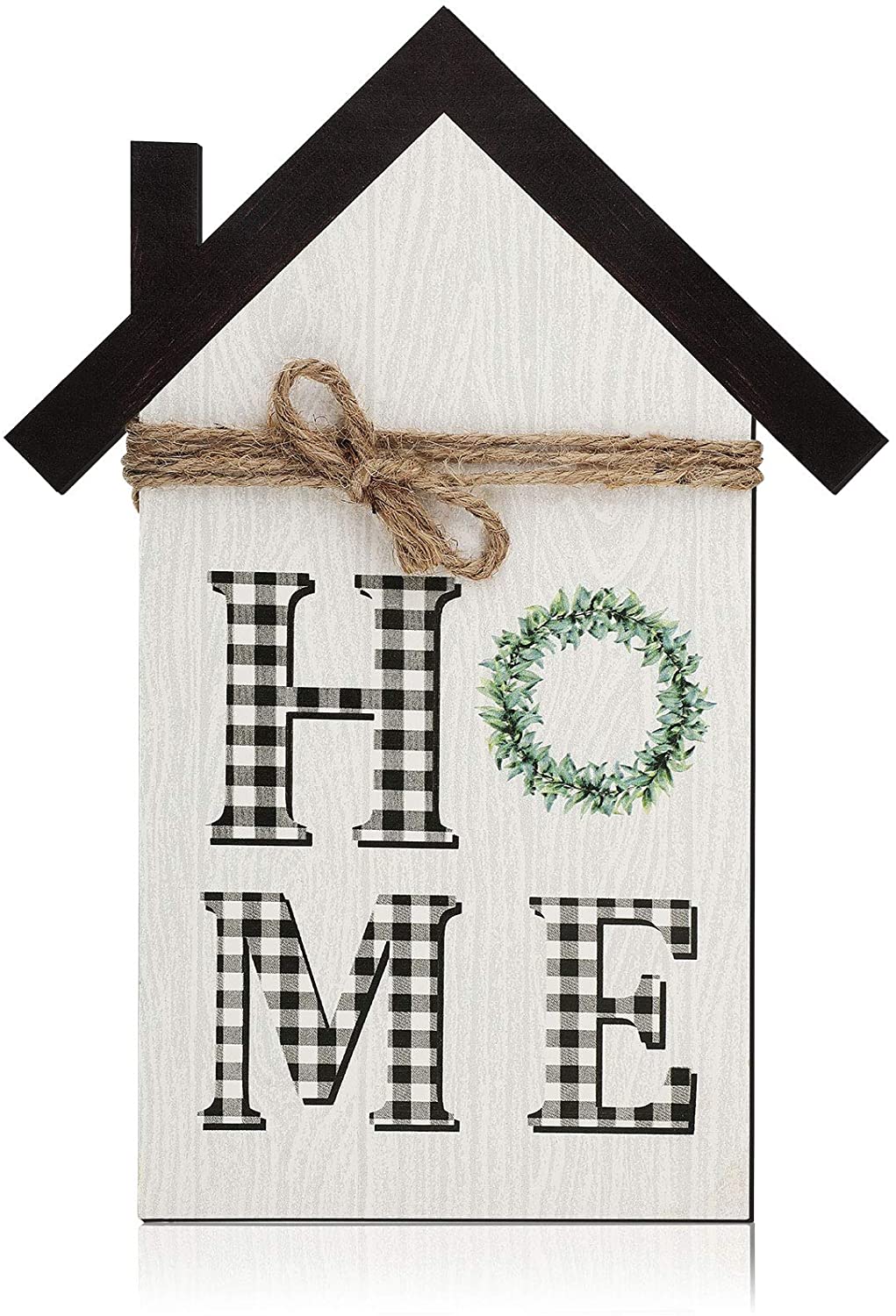 Rustic House Shaped Wood Block Sweet Home Sign Small Wooden Farmhouse