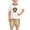 Khaki, variant on HVOBTTY Toddler Kid's Print Crew Neck Short Sleeve Top Elastic Waist Stripe Pant 2 Piece Casual Outfit Suits