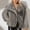 01 Gray, variant on YueHuiYing Women's Winter Warm Fashion Solid Color Lapel Cardigan Long Sleeved Plush Coat Jacket