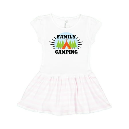 

Inktastic Family Camping with Tent and Trees Gift Toddler Girl Dress