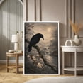 thumbnail image 2 of Framed Canvas Print Gothic Crow Wall Art Dark Academia Decorative for Living Room Bedroom - 24"x36" WHITE, 2 of 8