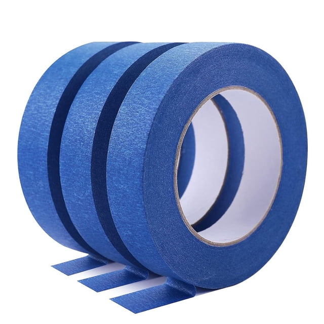 Cinta de pintor azul TANGJMXG 1 pulgada x 60 yardas x 3 rollos de cinta de enmascarar
