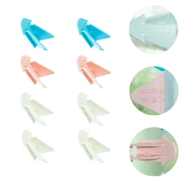 BRIGHTFUFU 8Pcs Child Proof Sliding Window Locks for Home Safety in Assorted Colors 3.5x3x0.2in