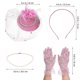 thumbnail image 3 of 1 Set Fascinator Hat Necklace Set Tea Party Hat And Gloves Set for Women Prom Banquet, 3 of 3