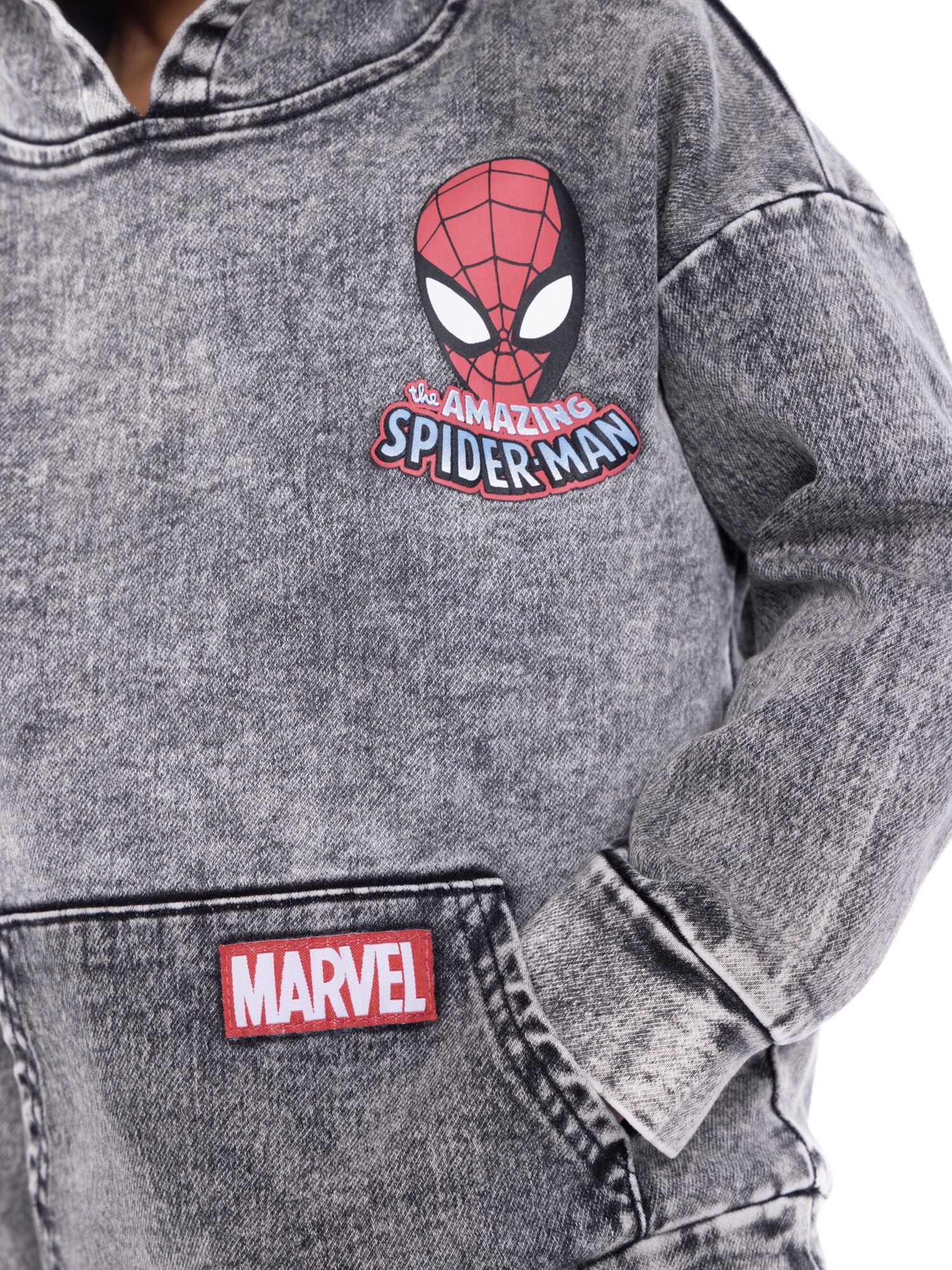 Spider-Man Toddler Boys Mineral Washed Graphic Hoodie, Sizes 12M-5T