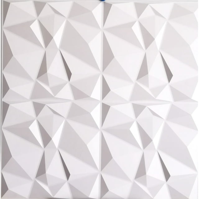 Dundee Panneau Mural 3D en Faux PVC Géométrique Blanc, 2 Pi X 2 Pi (60cm X 60cm), Design Intérieur, Décoration Murale pour Application Commerciale et Résidentielle, 3,9 Pi2 (0,36 M2) Chacun