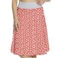 thumbnail image 1 of Women's Polka Dot Retro Minimal Circles A-line Printed Skirt Casual Wear, S, Coral and White, by Ambesonne, 1 of 1