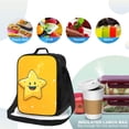 thumbnail image 4 of Zufioo Happy Cartoon Star Insulated Lunch Bag,600D Polyester Oxford Fabric, Leakproof & Reusable Lunch Tote, Adjustable Shoulder Strap,Food Freshness Keeper with Utensils, 4 of 7