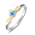 thumbnail image 4 of Infinity Custom Simulated Birthstone Rings 925 Sterling Silver Engraved Rings Customized Name Ring for Women Eternity Wedding Band, 4 of 5