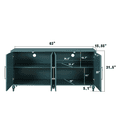 thumbnail image 3 of Atumcto 63" Boho Sideboard Buffet Cabinet with Floral Carved Doors, 2 Adjustable Shelves, Navy Blue, 3 of 8