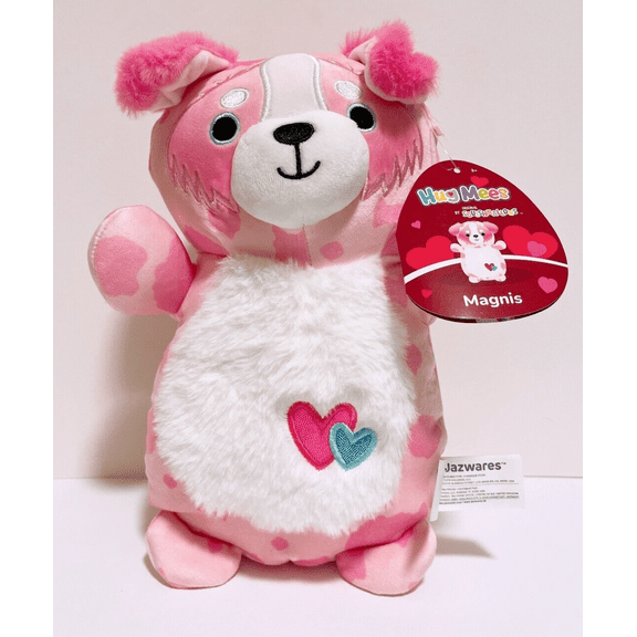 Squishmallows HugMees 2024 Valentine Squad 10" Magnis the Pink Dog Plush Doll
