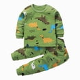 thumbnail image 6 of CAUYDY Toddler Pajamas Cotton Kids Pajamas for Boys Girls Long Sleeve Pajama Set 2 Piece Snug Fit Pjs Set(L101-Green,6-12 M), 6 of 6