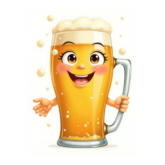 Diamond Art Kit for Adults, Cheerful Beer Mug Cartoon Smile Diamond Painting for Adults Beginners, 5D DIY Diamond Art Painting Kits, Colorful Diamond Painting Craft for Home Decor 12x16