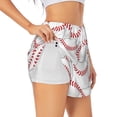 thumbnail image 2 of Disketp Baseballs Print Women's Shorts Workout Shorts for Athletic Gym Running Shorts with Phone Pockets Large, 2 of 8