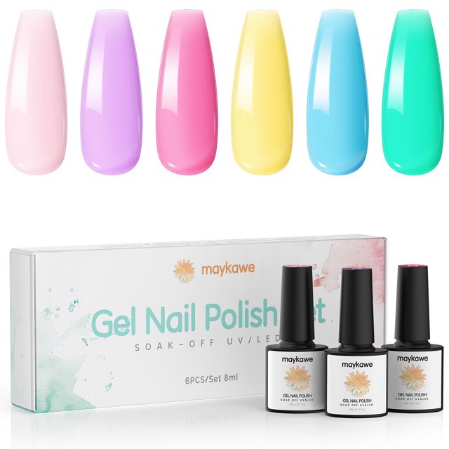Juego de esmaltes de uñas en gel de 6 colores y 8 ml Diseño de uñas Labymos Natural