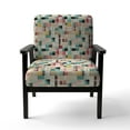 thumbnail image 4 of Designart "Vintage Pastel Checks Pattern" Upholstered Plaid Accent Chair and Vintage Arm Chair - Multiple Color & Pattern, 4 of 7