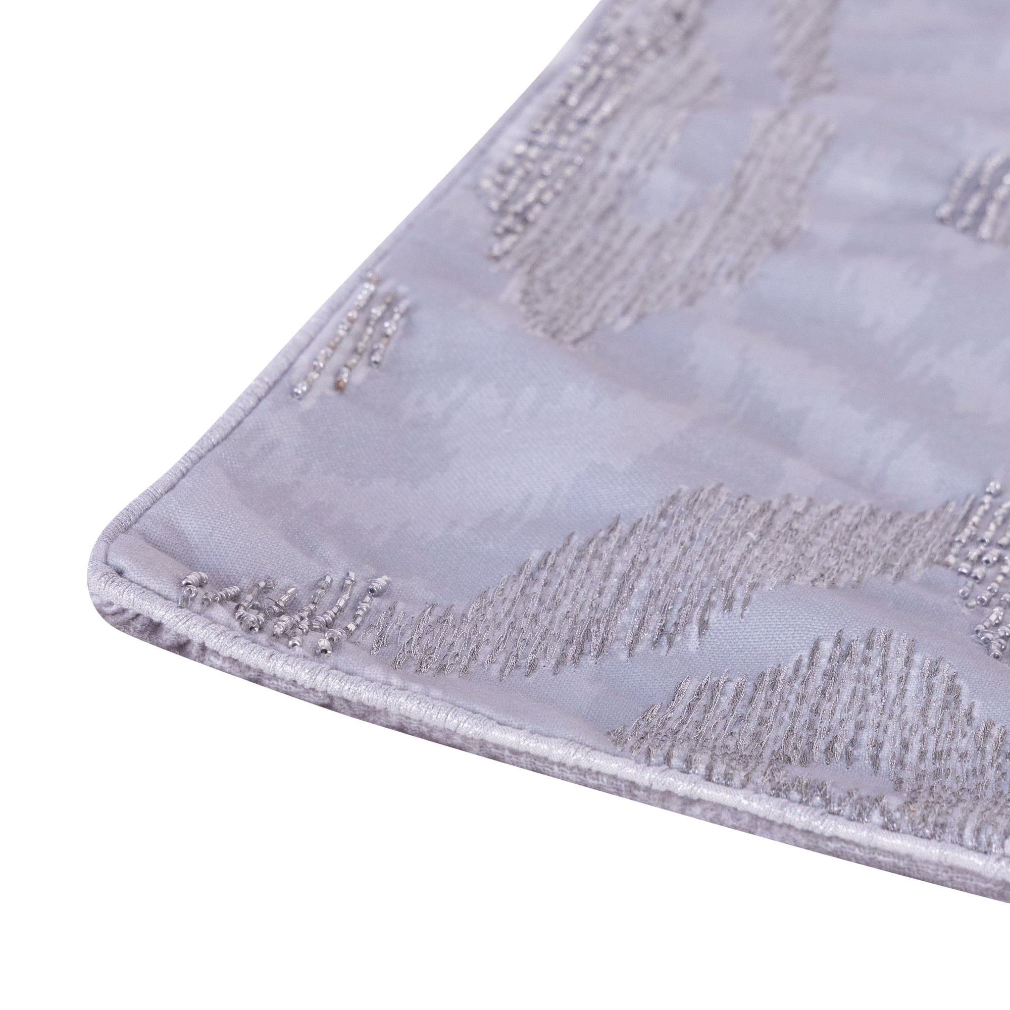 Ox Bay Amara Ikat Glam Polyester Hand Woven Throw Pillow, Silver/Gray, 20" x 20"