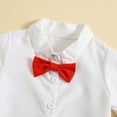 thumbnail image 6 of KAUOD Boys Independence Day Formal Suit Summer Gentleman Suits Set Shirts with Bowtie & Star Stripe Overalls Shorts, 6 of 9