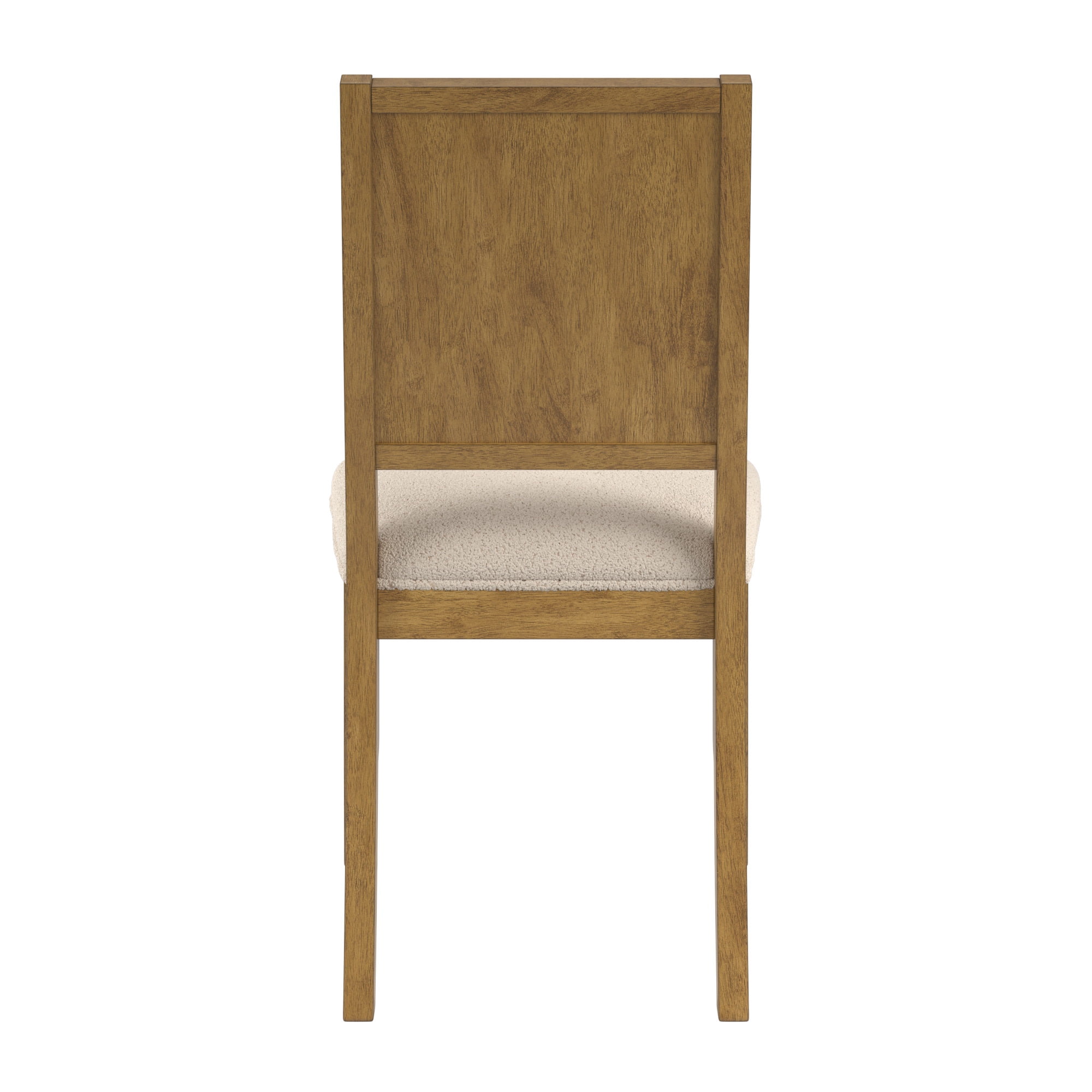 Weston Home Alta Wood Finish Cream Boucle Fabric Dining Chair, Set of 2, Oak Wash