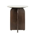 thumbnail image 7 of JONATHAN Y Naomi 18" Rustic Minimalist Marble/Wood X-Base Accent Table, White Marble/Walnut Wood, END5002A, 7 of 7