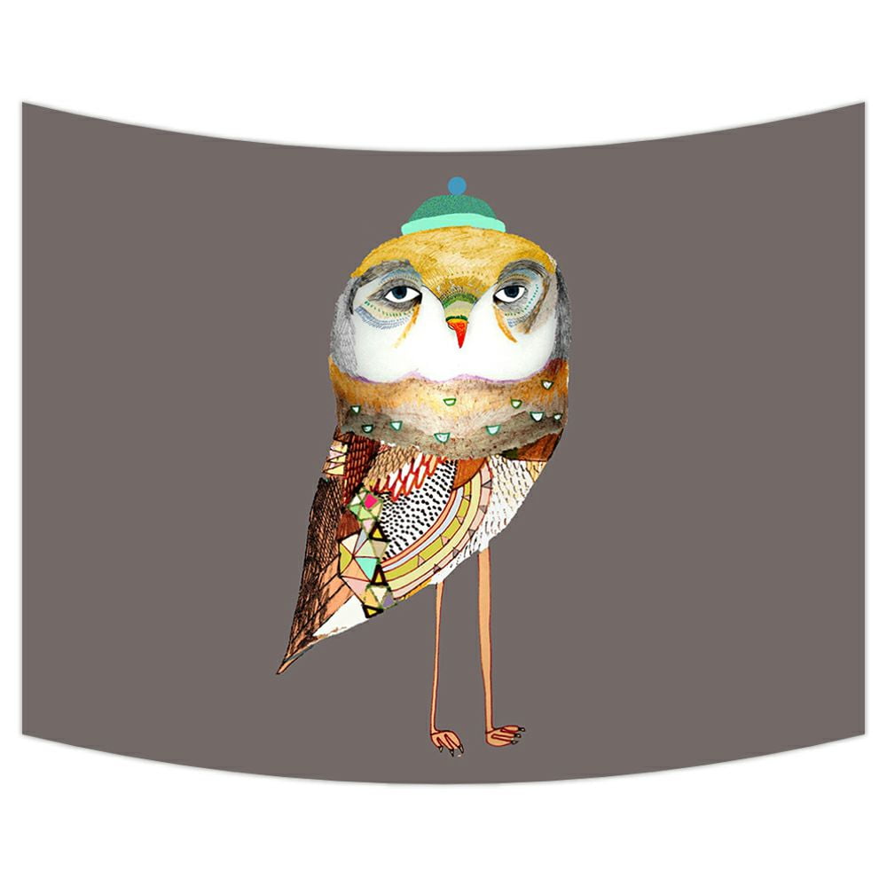 Zkgk Owl Art Pattern Tapestry Wall Hanging Wall Decor Art For Living Room Bedroom Dorm Cotton Linen Decoration 80x60 Inches Walmart Com Walmart Com