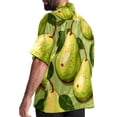 thumbnail image 3 of pear Men's Spread Collar Tops, Casual Button Down Shirts for Summer Beach, Printed Short Sleeve Shirts - Unisex, 3 of 6
