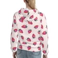 thumbnail image 7 of Honeii Hand Drawn Strawberry Pattern Womens Oversized Hoodies Long Sleeve Sweatshirts Pullover Fall Outfits with Pocket-Large, 7 of 7