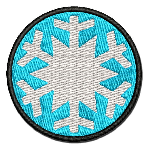 Snowflake Winter Applique Multi-Color Embroidered Iron-On Patch - 2.5 Inch Small
