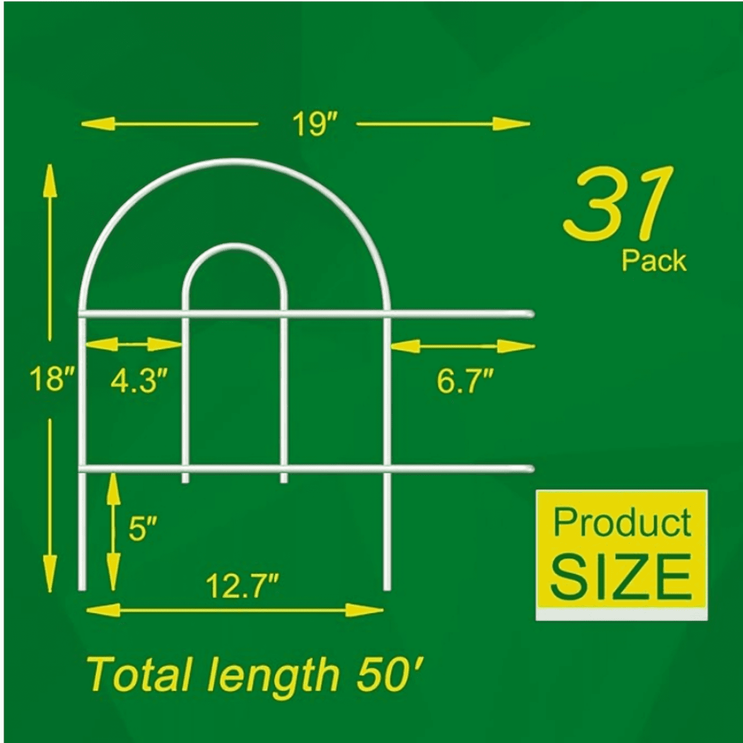 White Garden Fence Border 18in X50ft Outdoor Metal Wire Garden Fencing Flower Bed Folding Fences Panel Patio Edging Landscape for Yard