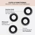 thumbnail image 6 of Kitsch Spiral Hair Ties for Women - Waterproof Ponytail Holders, Coiled Hair Ties, 4 Pcs (Black), 6 of 9