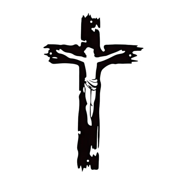 Cruz Jesús Decoración Pared Hierro Arte de Pared Religiosa Adorno Fácil de Colgar Adecuado para Salas de Oración Dormitorio Entrada Sala