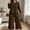 Brown, variant on QSAWXQZ Women's Plus 2PC Pajama Set Crew Neck Long Sleeve Top Wide Leg Pants Soft Loungewear Sleepwear 3XL