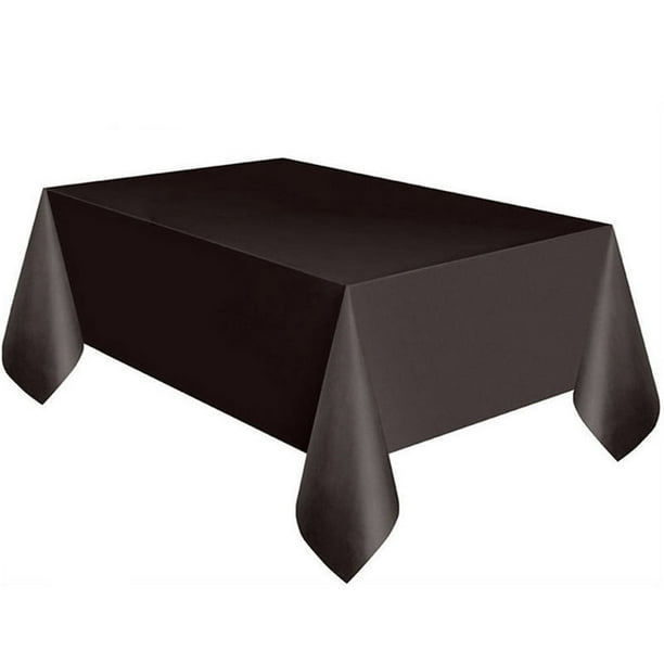 ¡Liquidación! Mantel cuadrado desechable Plertrvy de color liso para cumpleaños, color negro, grande, rectangular, de plástico, lavable, para fiestas, color negro.