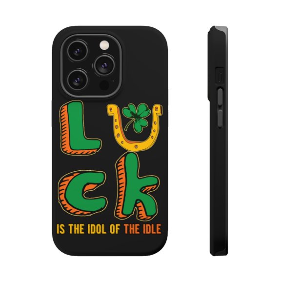 DistinctInk Tough Case for Apple iPhone 15 PRO (6.1" Screen), Compatible with MagSafe Charging - Luck Idol Of Idle