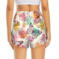 thumbnail image 4 of Xecao's Butterflies and Roses for a double-layer running short for women, perfect for gym, tennis, and more, featuring a convenient pocket., 4 of 9