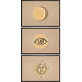 thumbnail image 2 of IDEA4WALL Framed Canvas Print Wall Art Set of 3 Sun, Eye and Crescent Moon with Radiant Lines Modern Art Wall Decor Abstract Geometric Prints Contemporary Minimal Artwork - 24"x36"x3 Black, 2 of 5