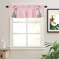 thumbnail image 2 of Merry Christmas Valances for Windows Cat Red Christmas Hat Pink Style Rod Pocket Curtain Valance Window Treatment Short Curtains for Kitchen Living Room, 60"x18", 2 of 5