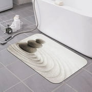 Zen Stone Bath Mats for Bathroom Non-Slip Absorbent Soft Plush Doormat Decor Rugs for Kitchen Bedroom Floor Mat 16x24 in