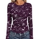 thumbnail image 1 of Xuyuer Long Sleeve Tops for Women Round Neck Floral Blouse Layering Fitted Going Out Top, 1 of 6