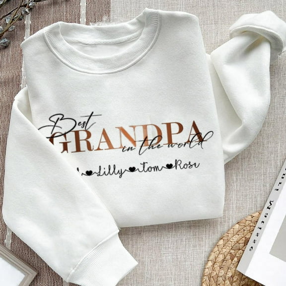 Personalized Grandpa Embroidered Hoodie Sweatshirt Keepsake Gift Father's Day Gift Ideas