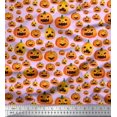 thumbnail image 1 of Soimoi Silk Fabric Pumpkin Halloween Print Fabric by The Yard 42 Inch Wide, 1 of 1