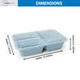 thumbnail image 4 of Mainstays 5-Pack 3-Compartment BPA-Free Plastic Meal Prep Food Storage Containers, 1.2L, Blue Cameo, 4 of 10