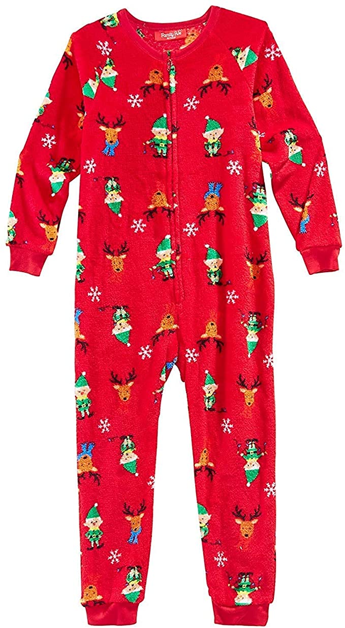 Family PJs Kids Elf One Piece Pajamas Red 67