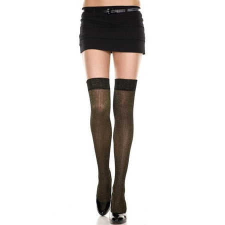 Sexy Lurex Thigh Hi Nylon Stocking Costume Hosiery One Size | Walmart ...