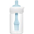 thumbnail image 1 of Botella dispensadora de aceite, contenedor de condimentos 2 en 1, con cepillo de silicona Buster, botella de condimento de vidrio de 8 oz, utilizada para cocinar, asar, hornear, engrasar freidora, encurtir (azul) ER, 1 of 5