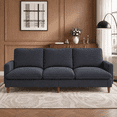 thumbnail image 2 of Doyolan 89.8" Corduroy Sofa,3 Seater Sofa Couch with Extra Deep Seats, Comfy Upholstered Couch for Living Room,Black, 2 of 5